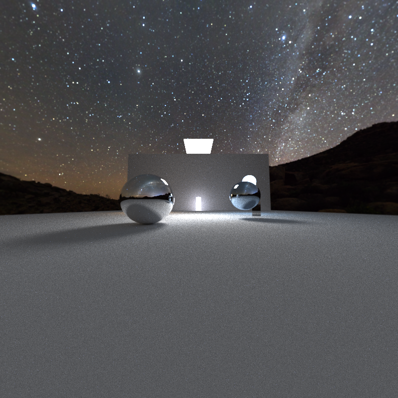 Scene with HDR environment map lighting