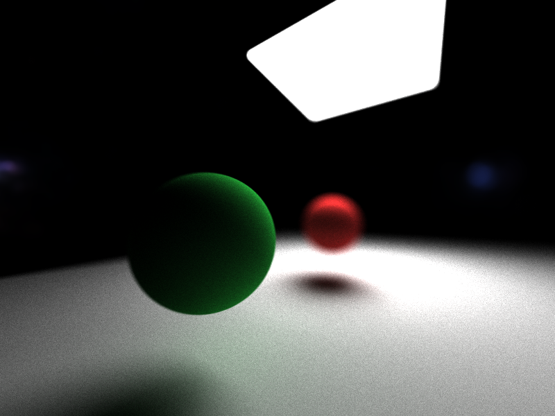 Depth of field with focus on the foreground