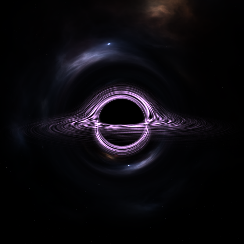 Black hole render without bloom