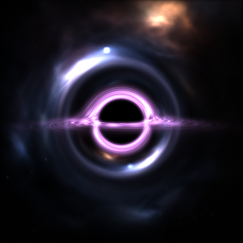 Black hole render with bloom